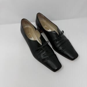 Talbots Made in Italy Black Leather Lace-Up Pumps 8.5